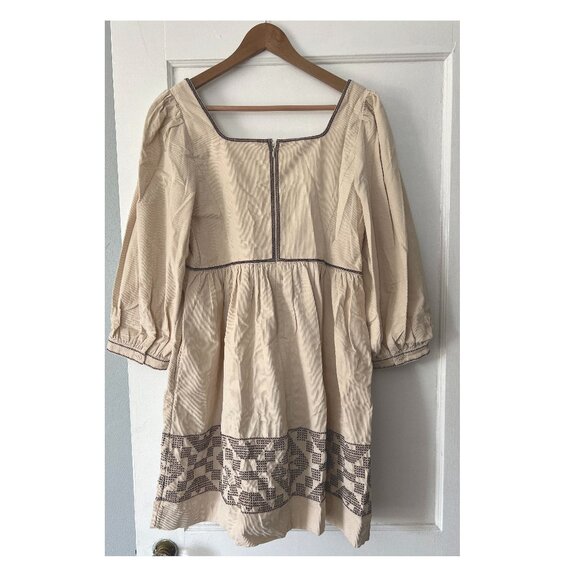 Madewell Embroidered Snowflake Quilt Mini Dress, Harvest Moon, Size 6 NWT - Picture 3 of 9